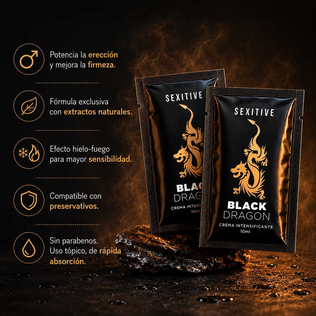 Crema Intensificante Black Dragon CorePulse — Potencia, sensibilidad e intensidad