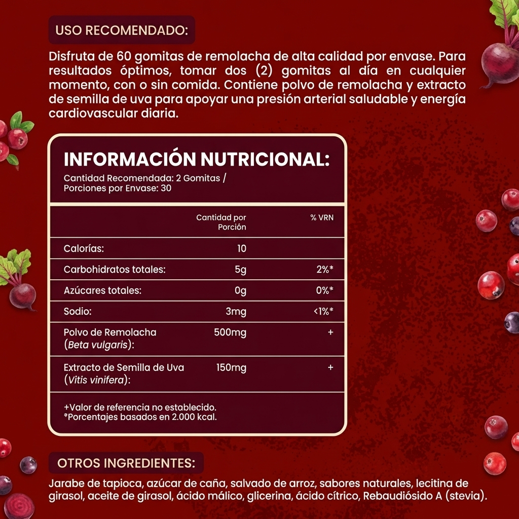 Gomitas Remolacha| Potencia tu Rendimiento y Mayor Salud